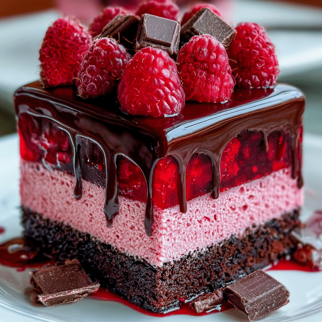 Chocolate Raspberry Drip Cake Recipe - Recipe Image