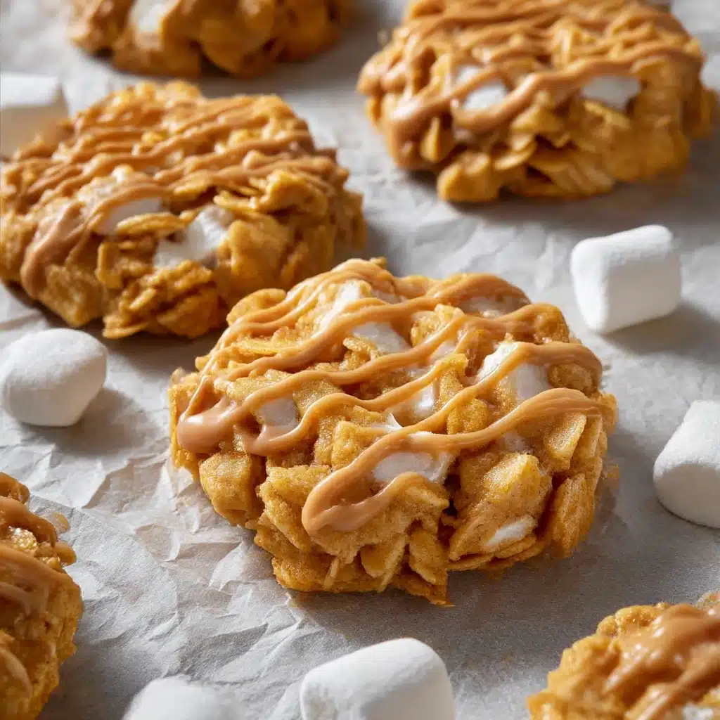 No bake peanut butter Cornflake cookies with marshmallows Recipe - Recipe Image
