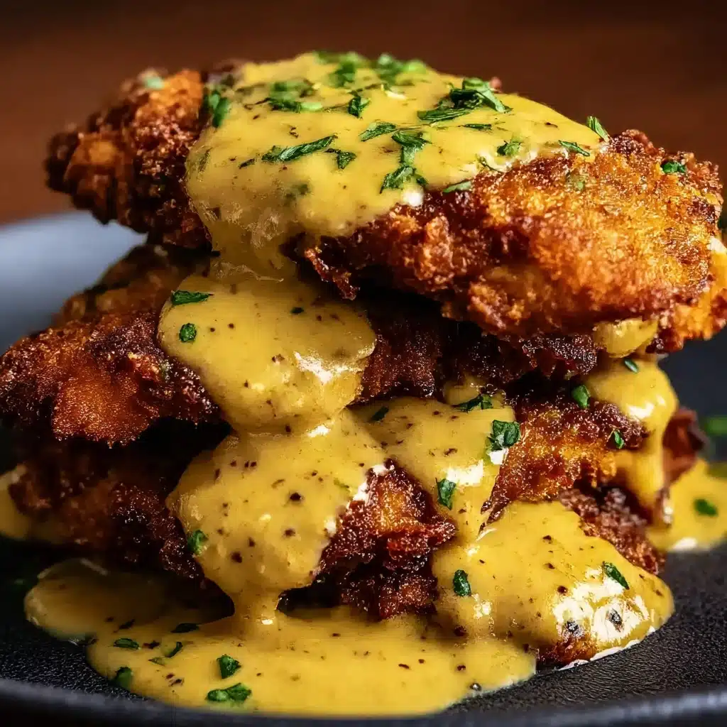 Pretzel Chicken with Mustard-Cheddar Sauce Recipe - Recipe Image