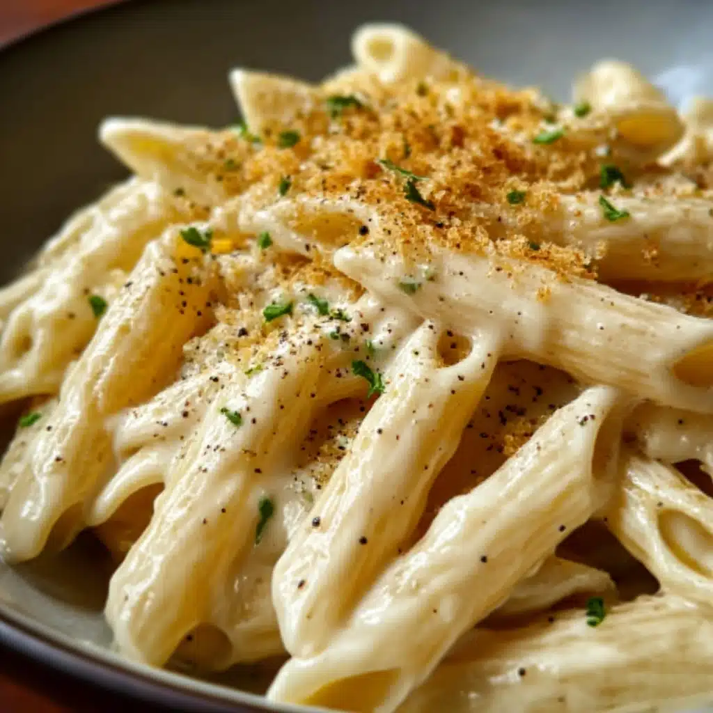 Creamy Garlic Penne Pasta Recipe - Recipe Image