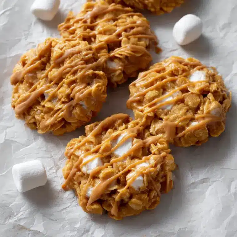 No bake peanut butter Cornflake cookies with marshmallows Recipe