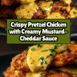 Pretzel Chicken with Mustard-Cheddar Sauce Recipe