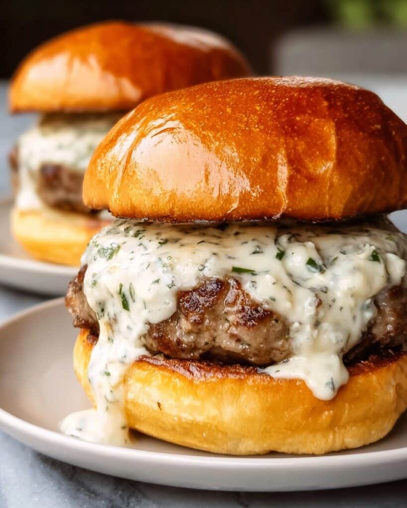 Creamy Garlic Burgers with Easy Sauce Recipe