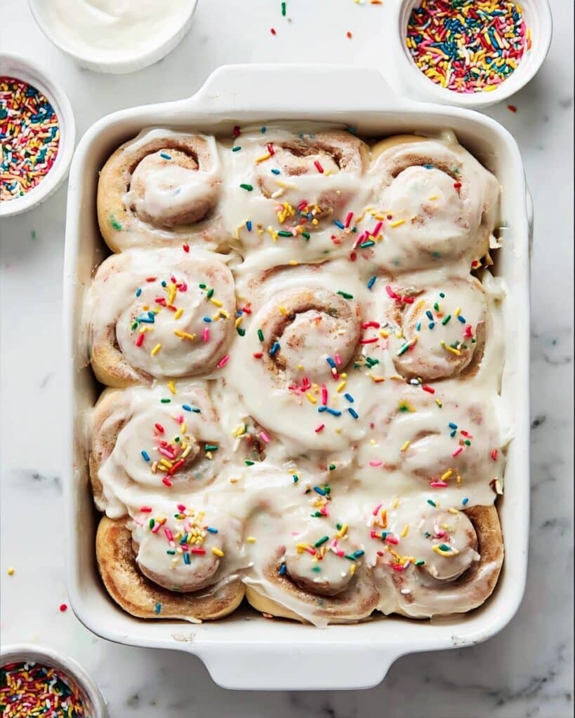 Birthday Cake Cinnamon Rolls Recipe