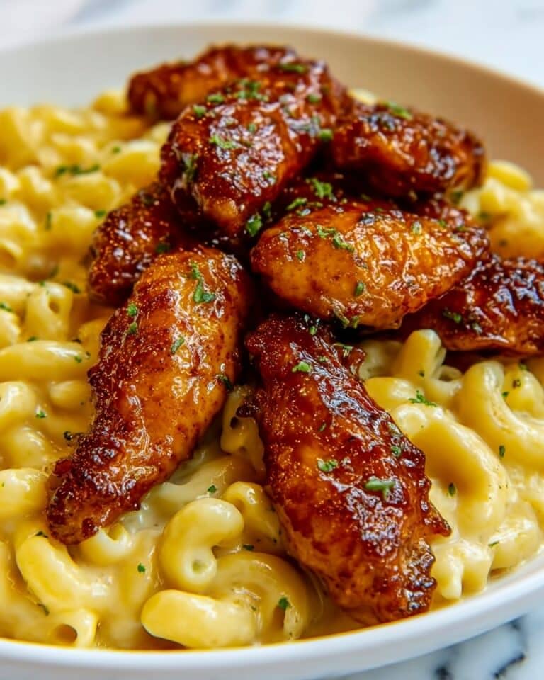 Sweet and Spicy Honey Pepper Chicken with Creamy Mac and Cheese Recipe