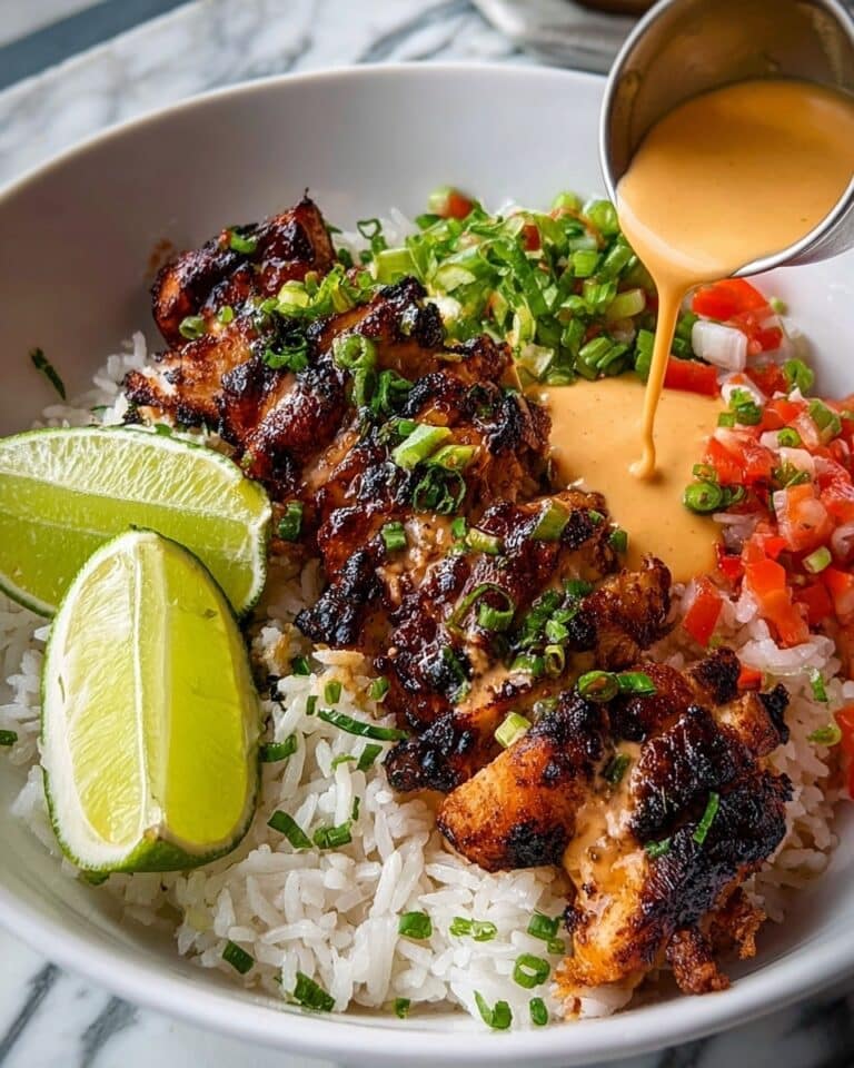 Sweet Chili Chicken Bowl with Coconut Lime Drizzle Recipe