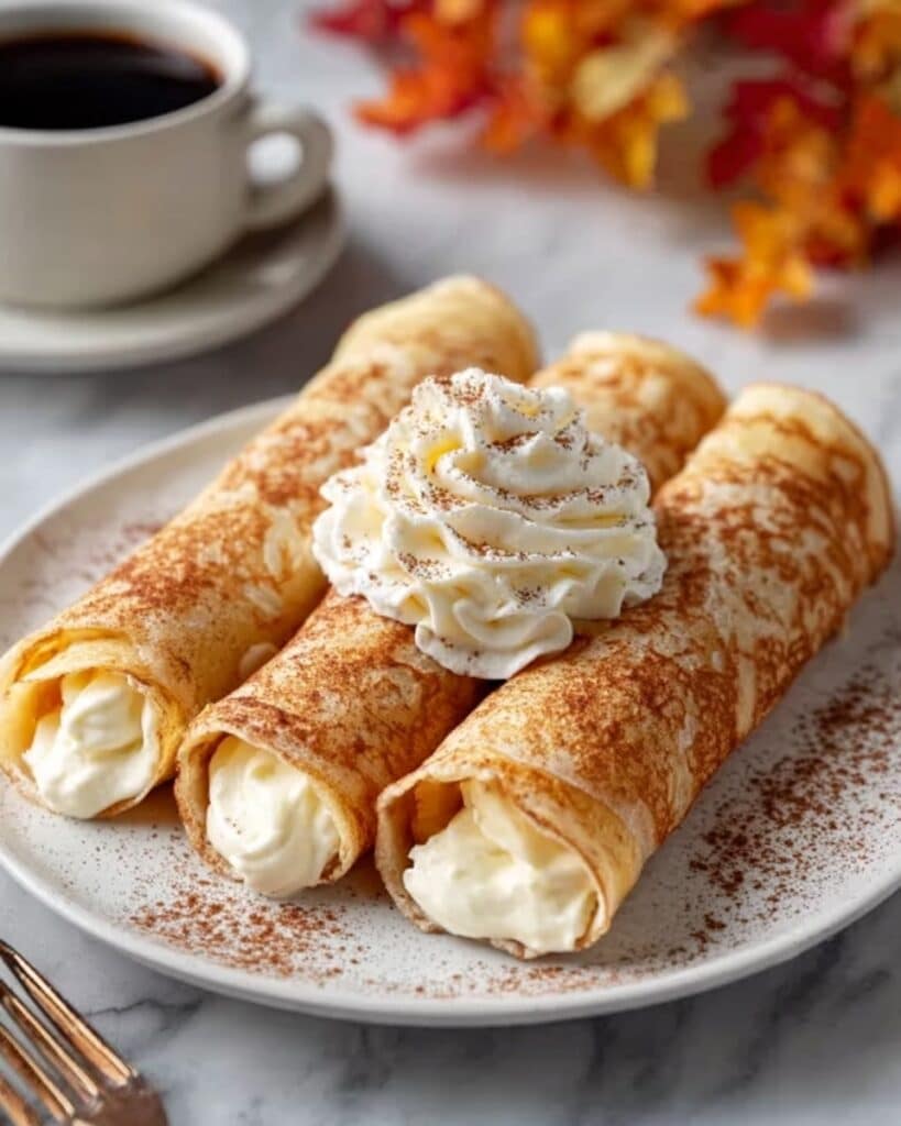 Pumpkin Crepes with Maple Cream Cheese Filling Recipe