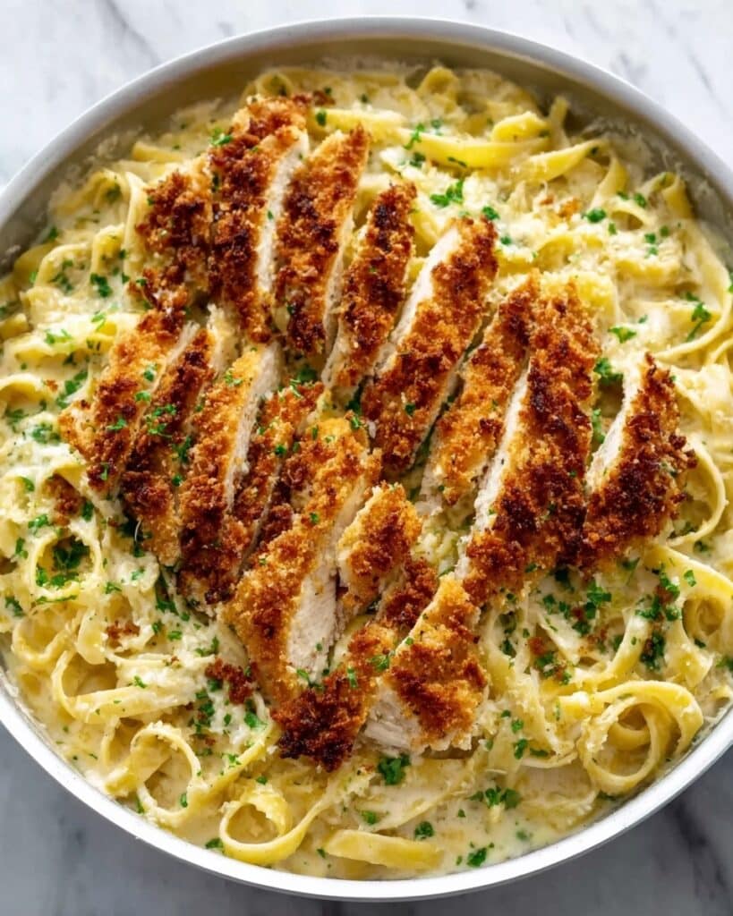 Parmesan Crusted Chicken with Alfredo Recipe