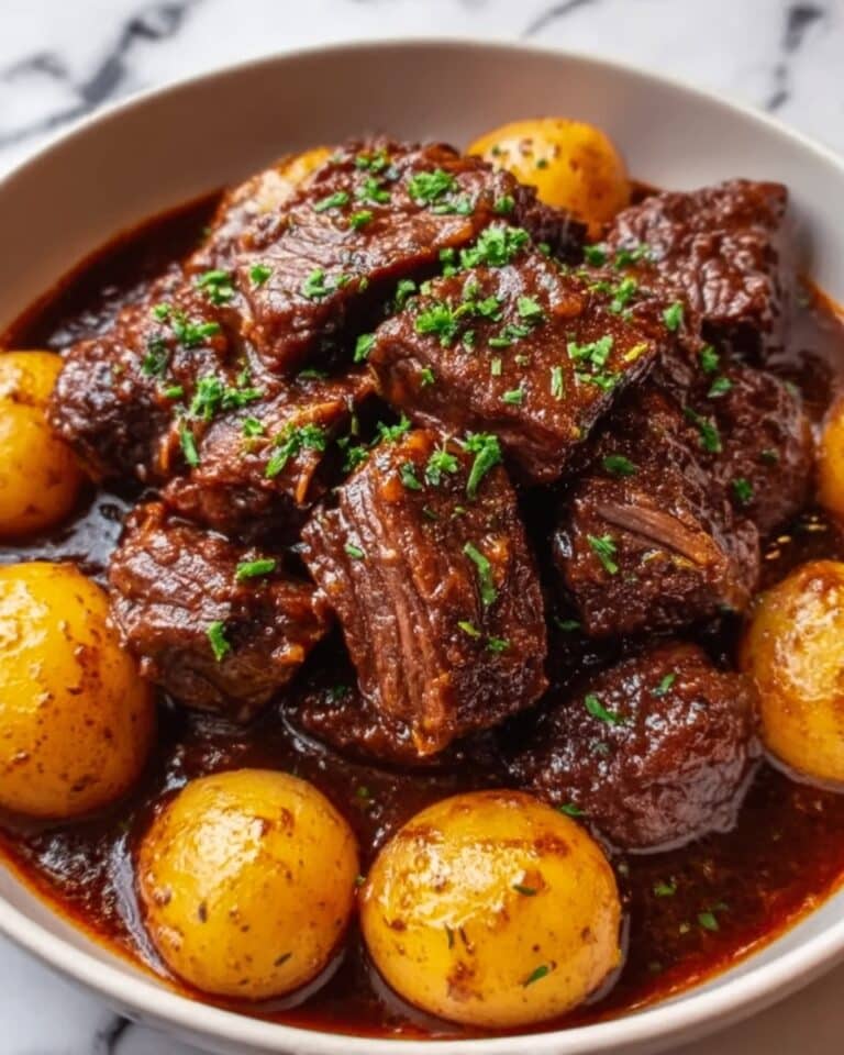 Slow Cooker Garlic Butter Beef with Potatoes Recipe