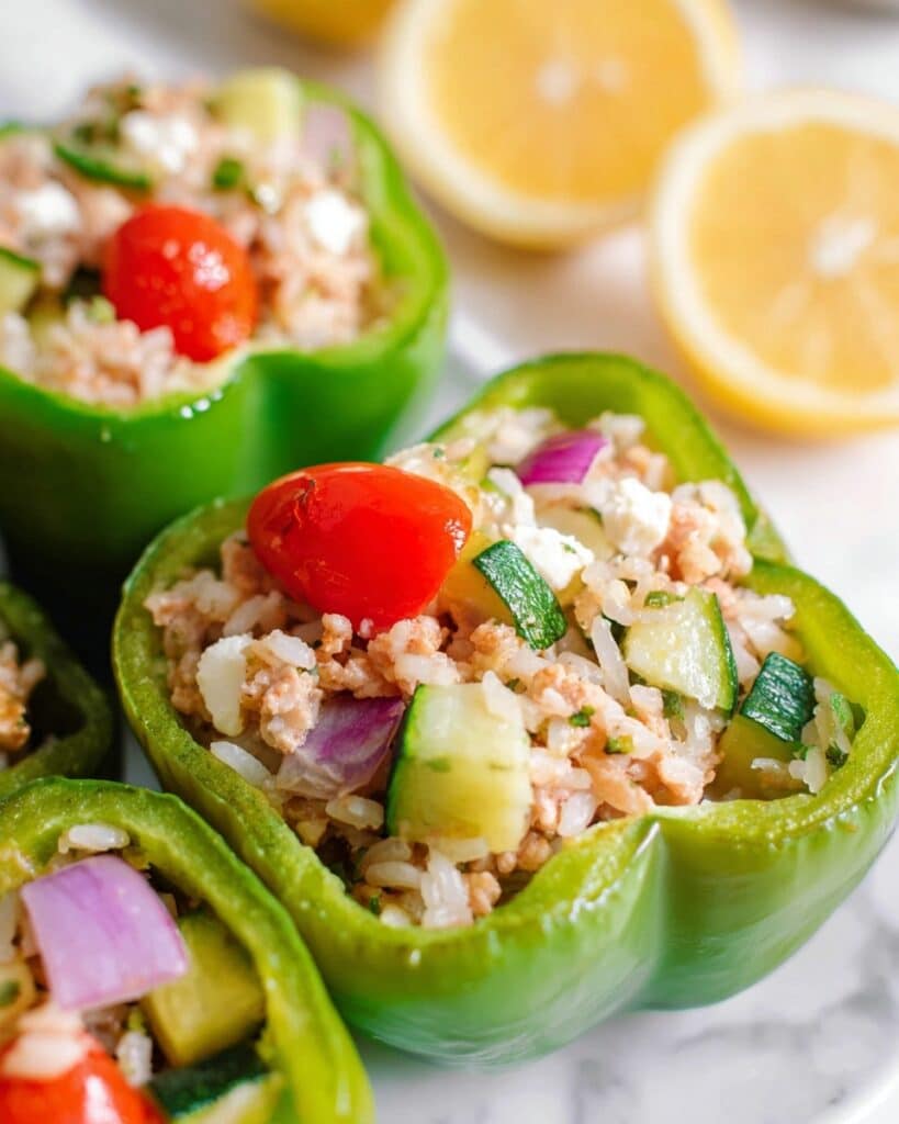 Greek Chicken Stuffed Peppers Recipe