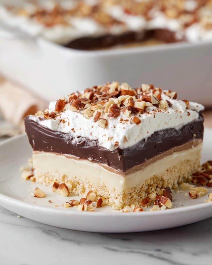 Chocolate Delight Recipe: Creamy Layered Dessert with Pecans Recipe