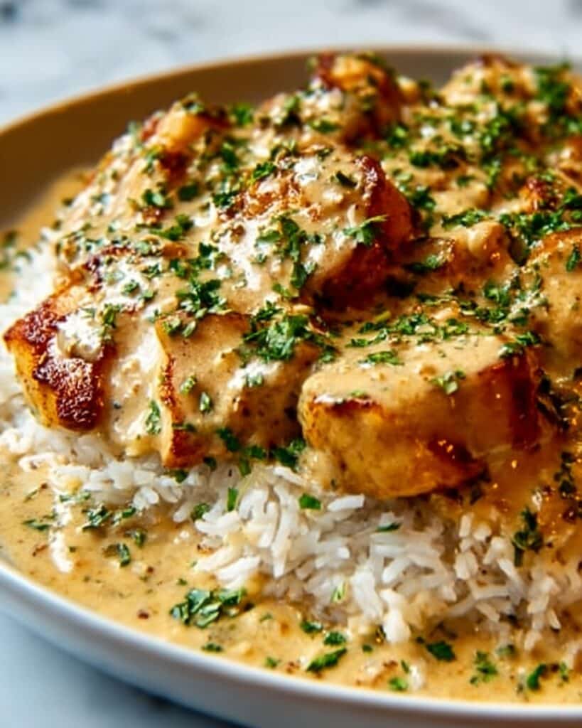 Creamy Smothered Chicken and Rice Recipe