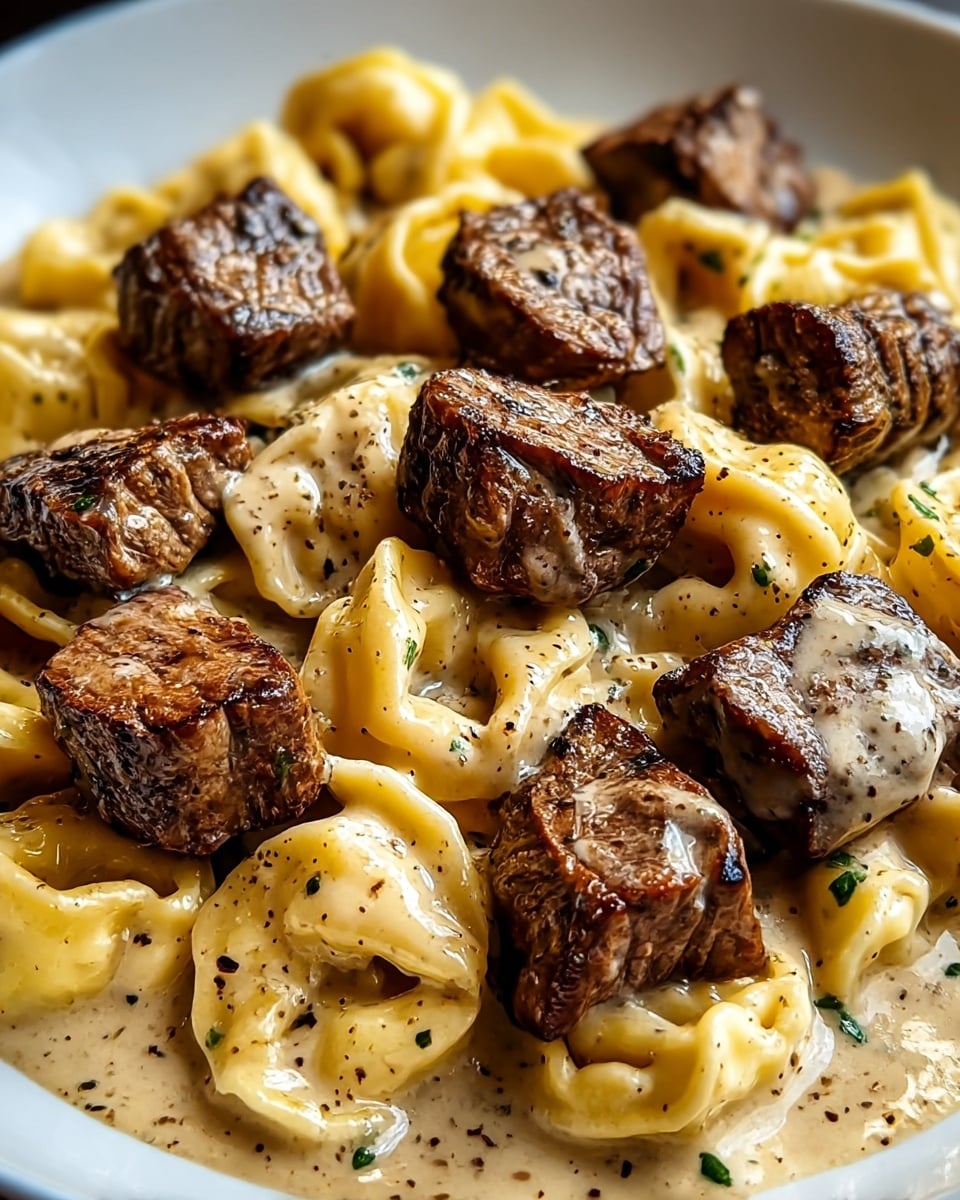 Cracked Garlic Steak Tortellini in Creamhouse Sauce Bliss Recipe