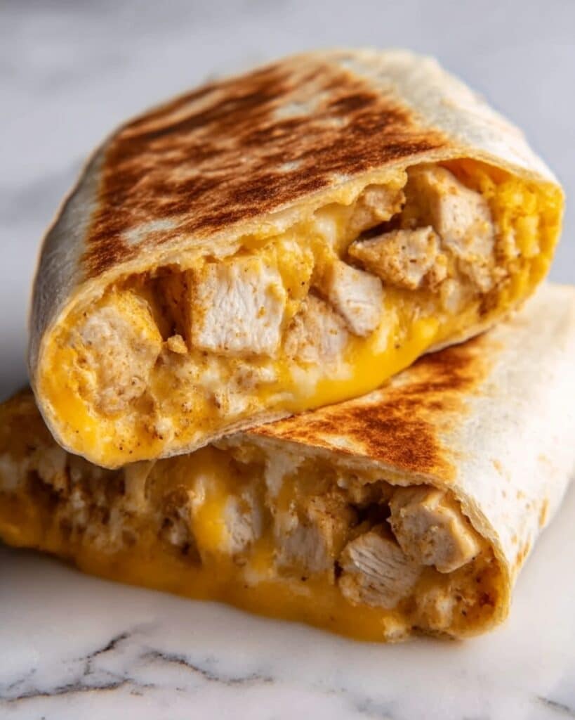 Cheesy Garlic Chicken Wraps Recipe