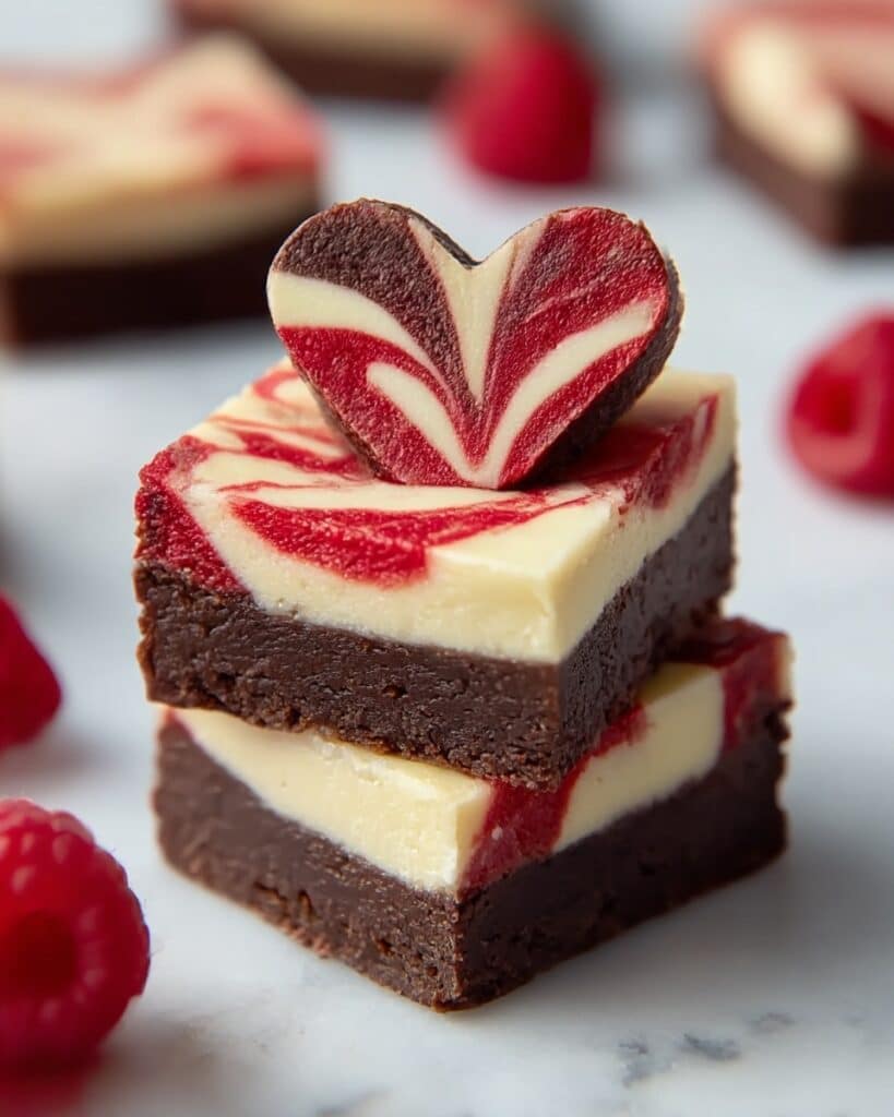 Heart-Shaped Raspberry Swirl Cheesecake Brownies Recipe