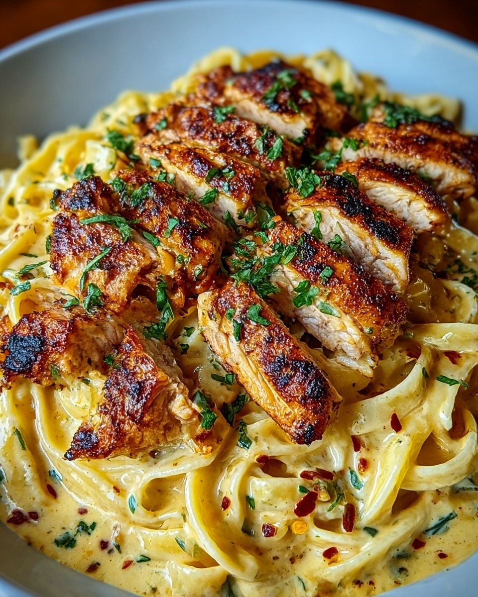 Indulgent Creamy Mozzarella Chicken Linguine in Garlic Cajun Butter Recipe