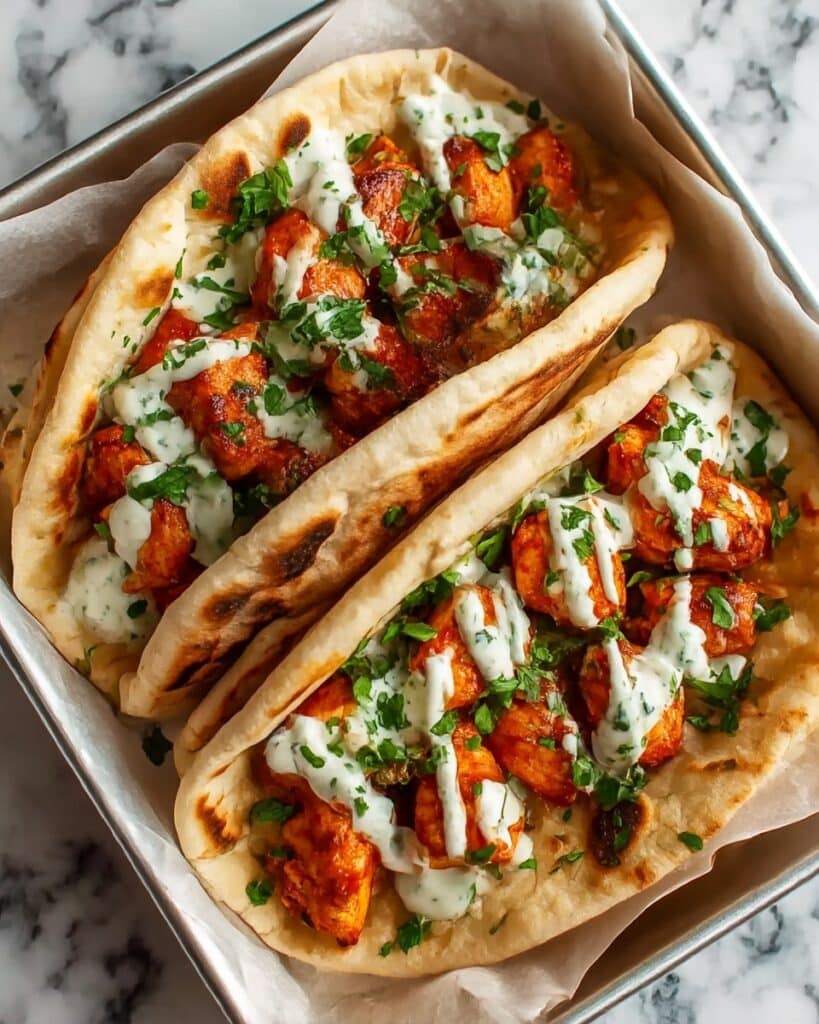 Sheet Pan Chicken Pitas with Herby Ranch Recipe
