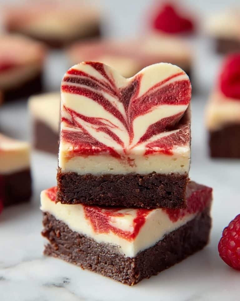 Heart Shaped Brownies with Raspberry Swirl & Cheesecake Recipe