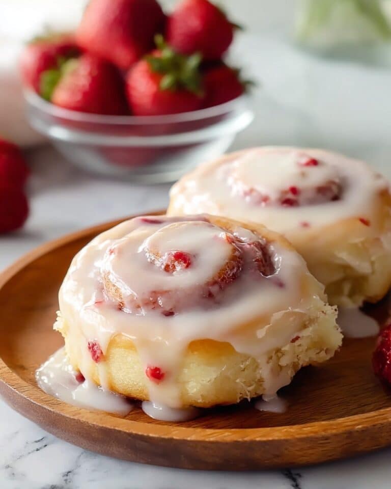 Strawberry Cinnamon Rolls with Cream Cheese Icing Recipe