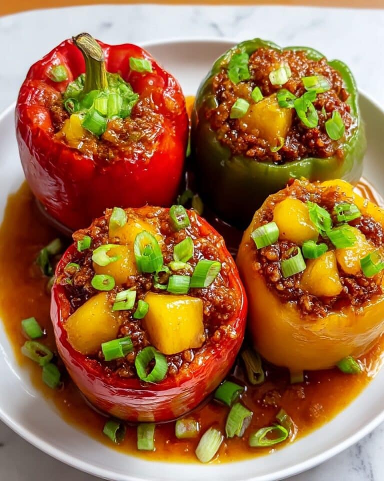 Homemade Teriyaki Pineapple Chicken Stuffed Peppers Recipe