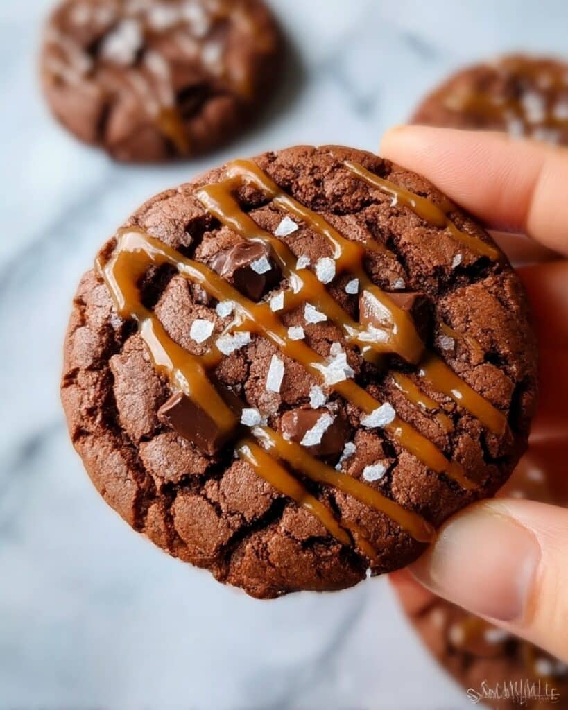 Double Chocolate Salted Caramel Cookies Recipe