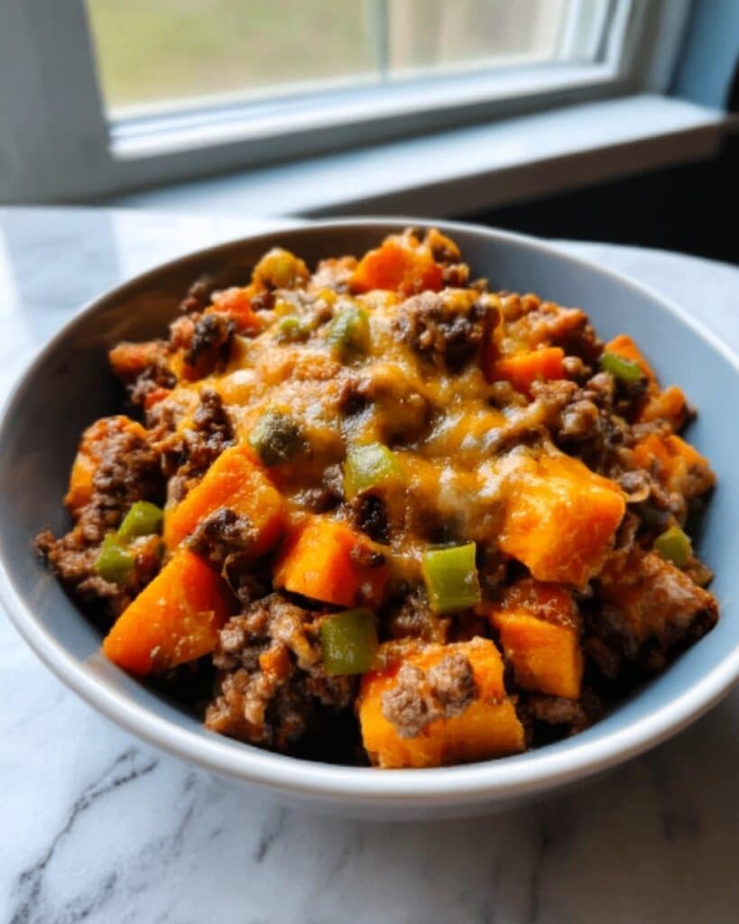 Southwest Ground Beef and Sweet Potato Skillet Recipe