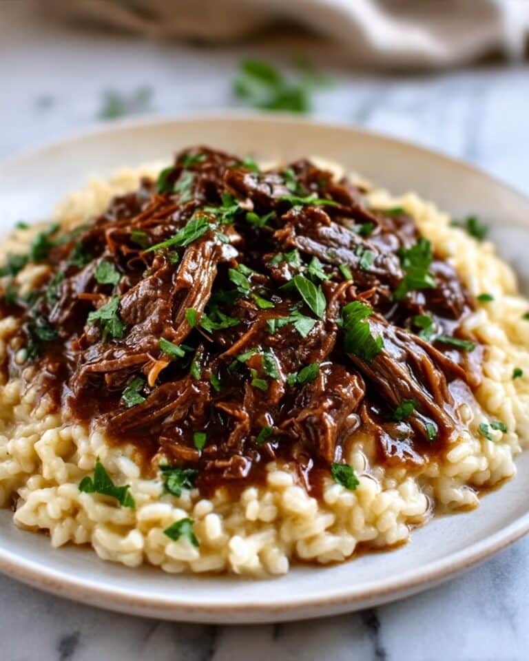 Garlic Rosemary Beef Pot Roast with Creamy Risotto Recipe