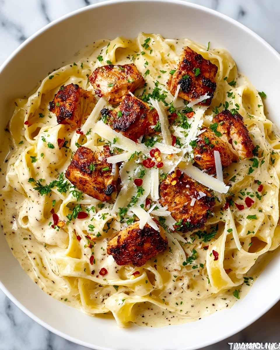 Garlic Butter Chicken Bites with Creamy Parmesan Pasta Recipe
