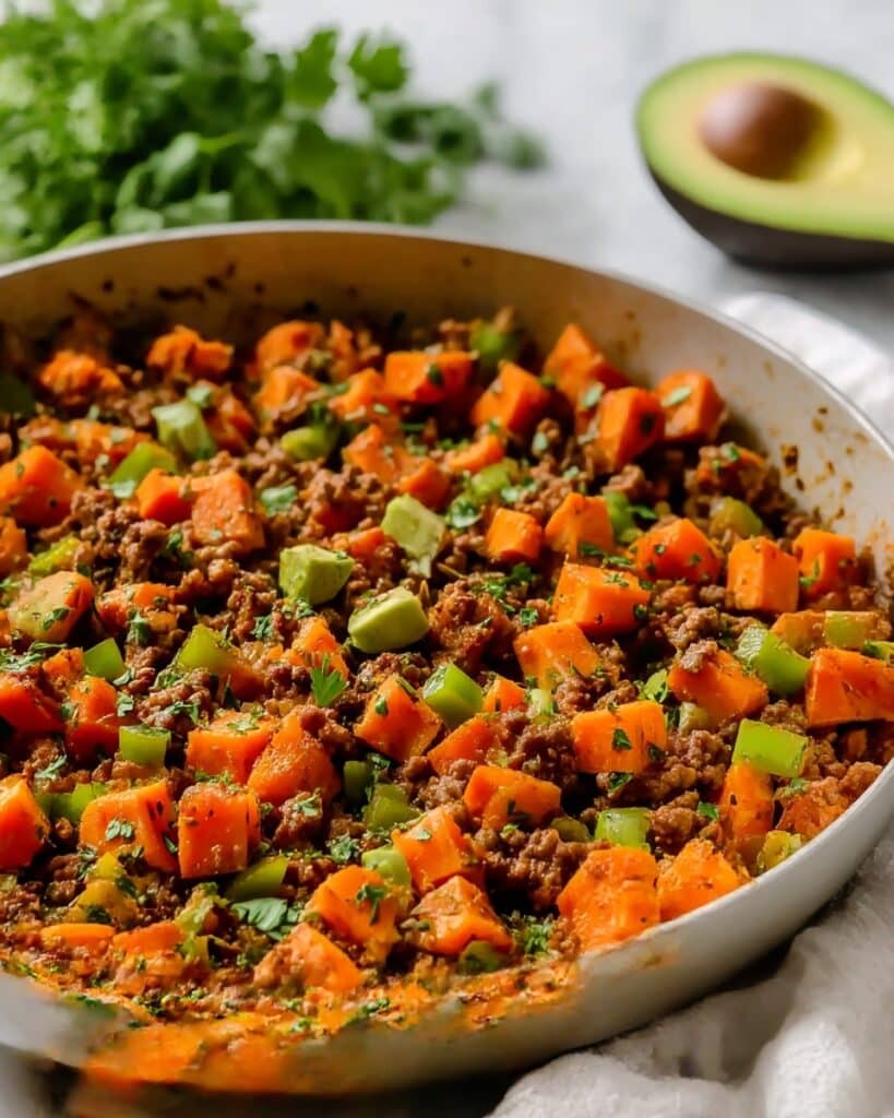 Easy Ground Beef and Sweet Potato Hash Recipe