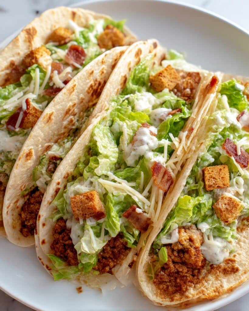 Chicken Caesar Smash Tacos Recipe