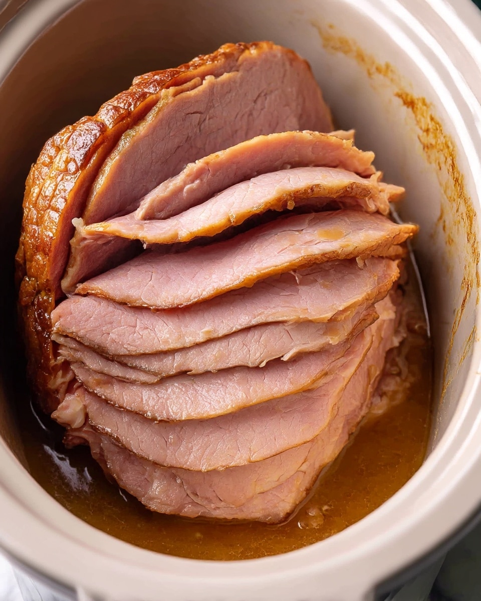 Crockpot Ham with Pineapple Brown Sugar Glaze Recipe