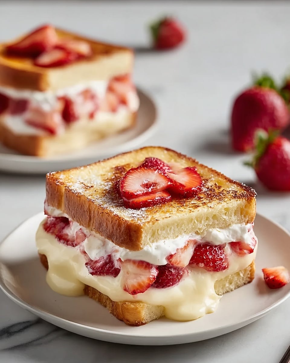 Strawberry Shortcake Custard Toast Stack Recipe - Recipe Image