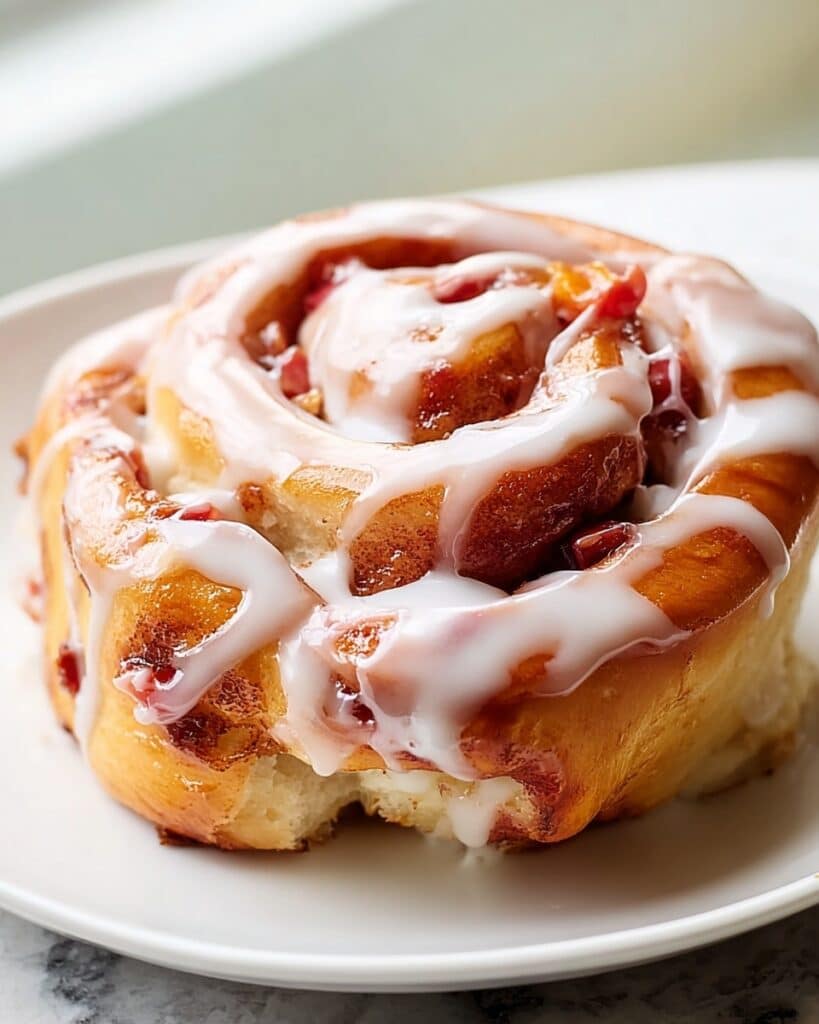 Strawberry Cinnamon Rolls with Cream Cheese Glaze Recipe
