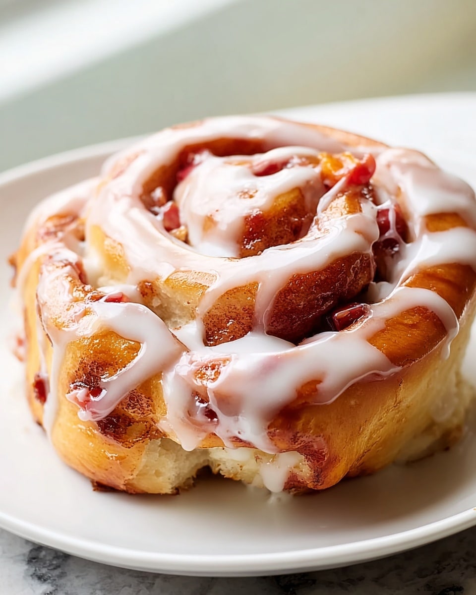 Strawberry Cinnamon Rolls with Cream Cheese Glaze Recipe