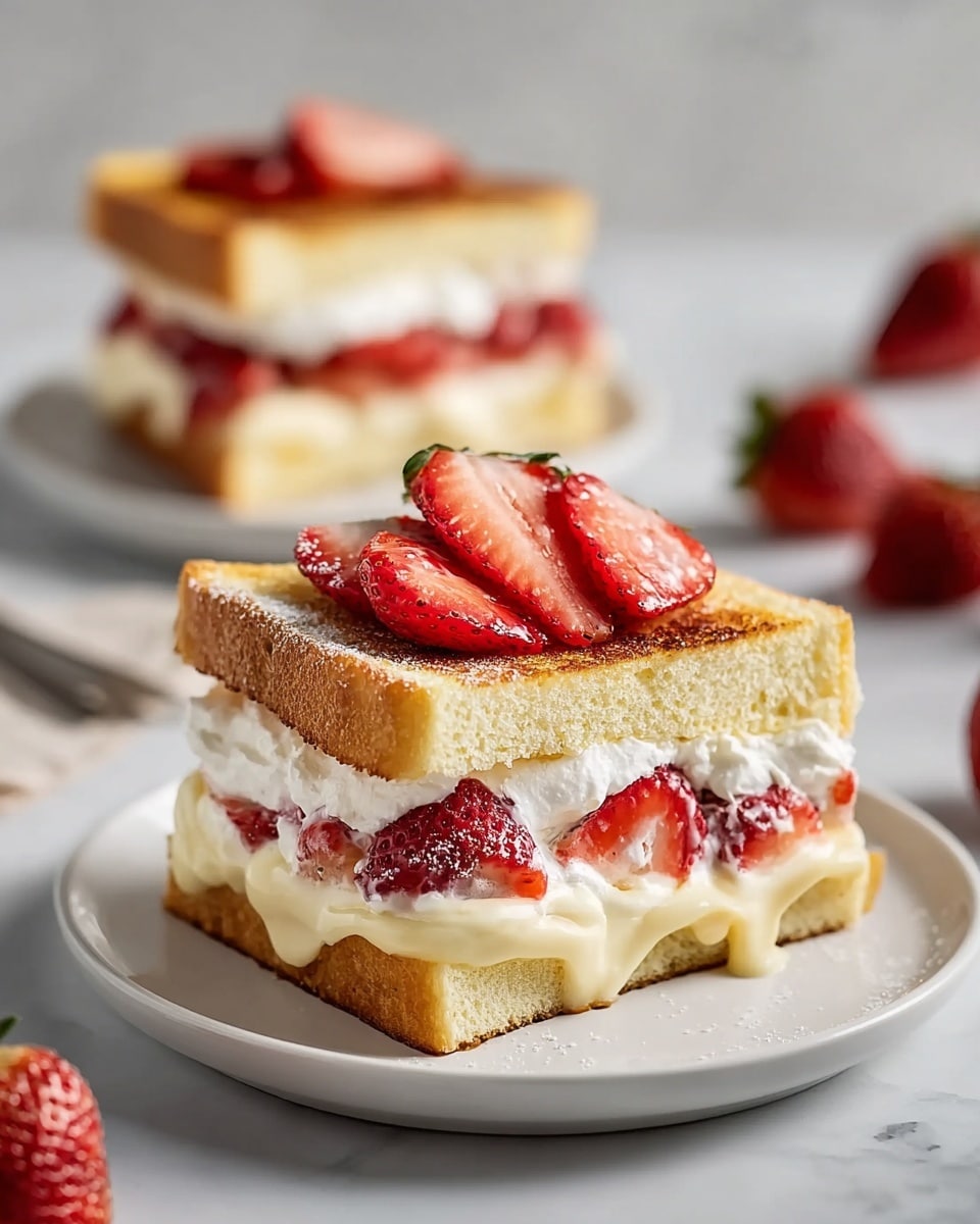 Strawberry Shortcake Custard Toast Stack Recipe - Recipe Image
