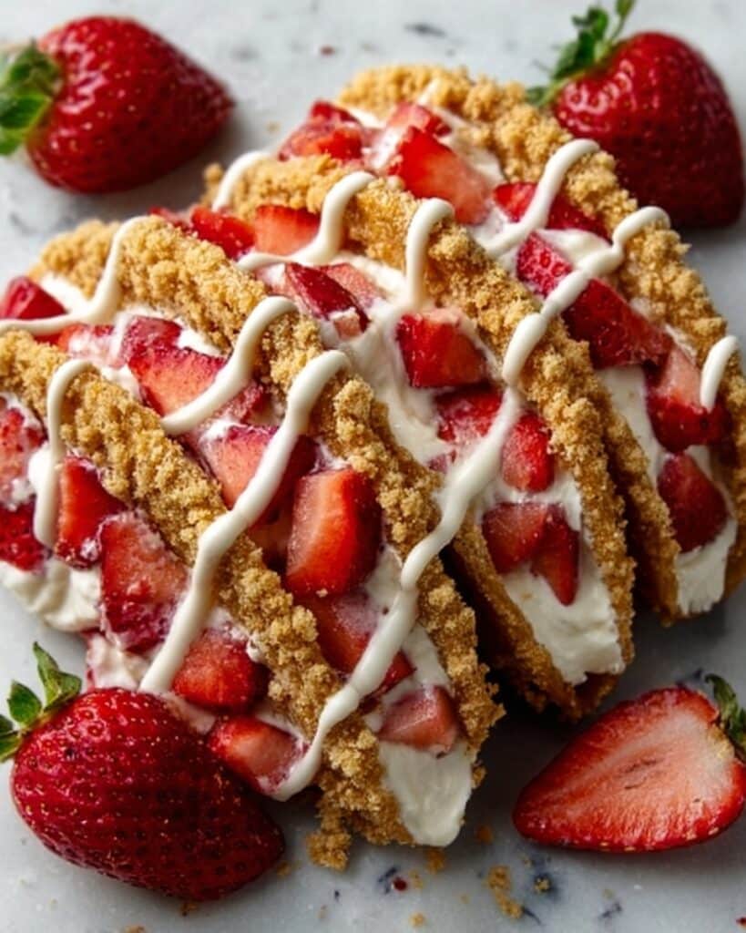 Strawberry Crunch Cheesecake Tacos Recipe