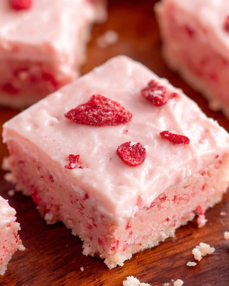 Strawberry Cake Mix Brownies with Strawberry Cream Cheese Frosting Recipe