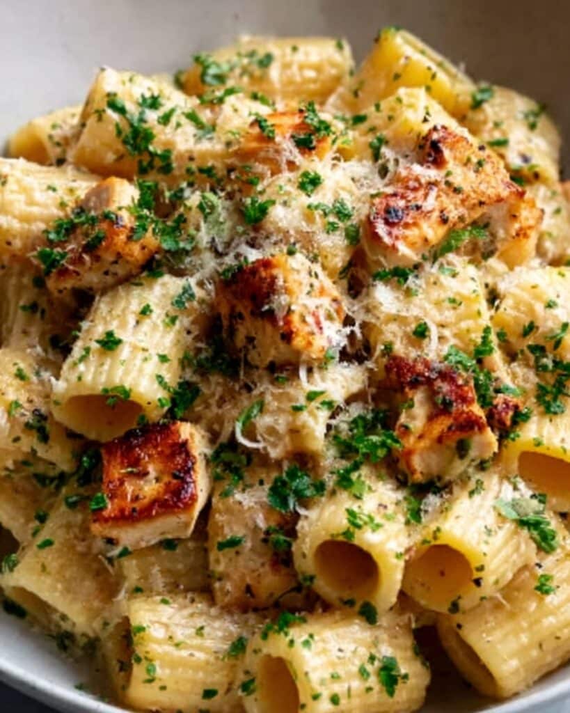 Garlic Butter Chicken with Rigatoni and Parmesan Recipe